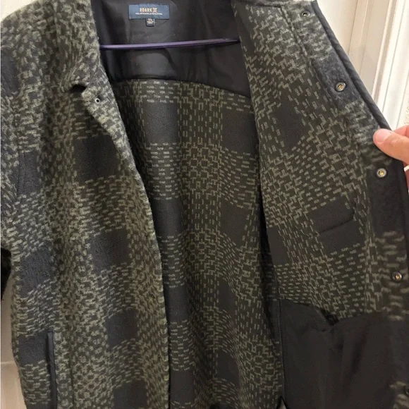 Roark Olive and Black Patterned Fleece Jacket - Picture 6 of 8